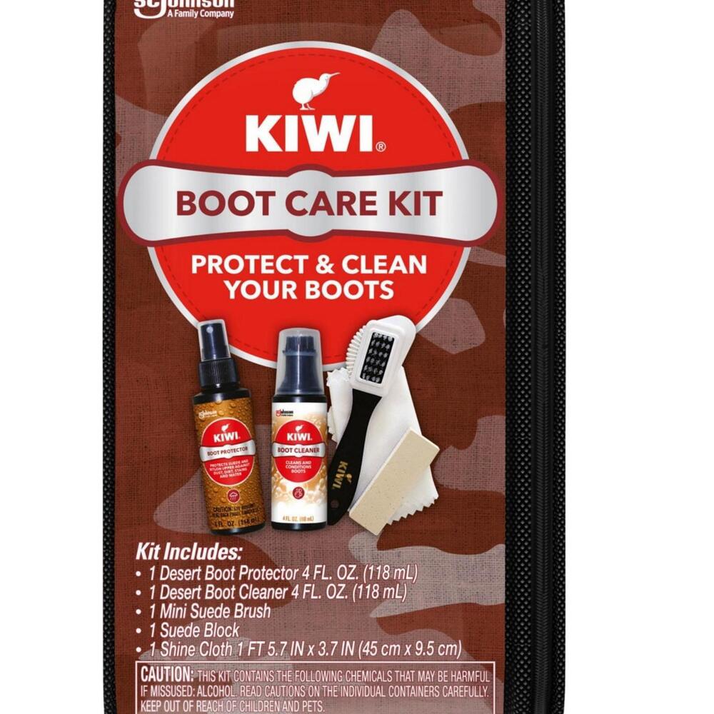 Kiwi Boot Care Kit Desert Suede Protector Cleaner Brush Eraser Block Cloth